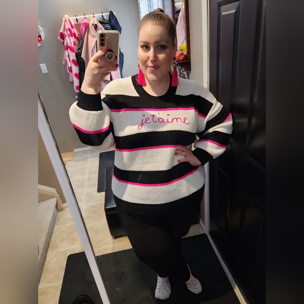 Jetàime Drop Shoulder Crew Neck Sweater, Plus Size 2X